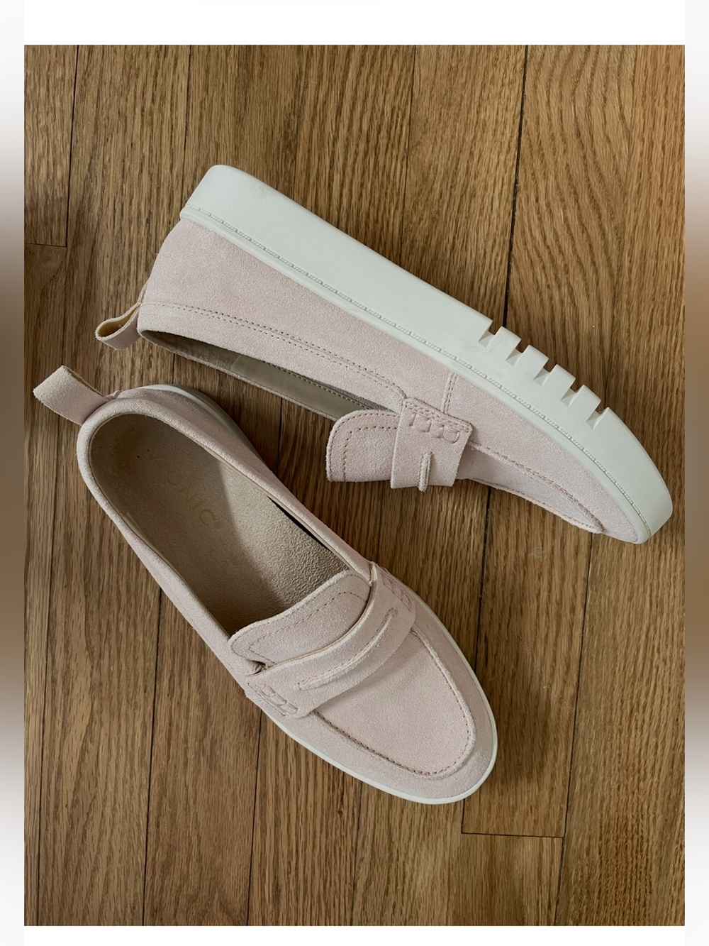 NEW Vionic Pale Pink Suede Slip-On Loafers.
